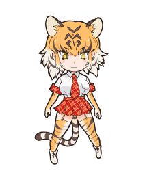 Rule 34 | 1girl, animal costume, animal ear fluff, animal ears, highres, kemono friends, looking at viewer, official art, solo, standing, tachi-e, tail, tiger (kemono friends), transparent background, yoshizaki mine