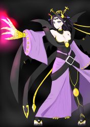 Rule 34 | 1girl, absurdres, black hair, claw (weapon), demon, demon girl, digimon, highres, lilithmon, smile, weapon, wings