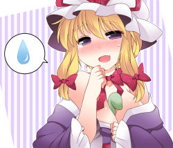 Rule 34 | 1girl, bad id, bad pixiv id, bare shoulders, between breasts, blonde hair, blush, bow, breasts, chinese zodiac, choker, cleavage, fang, female focus, hair bow, hammer (sunset beach), hand to own mouth, hat, hat ribbon, japanese clothes, kimono, large breasts, long hair, new year, off shoulder, open mouth, purple eyes, ribbon, ribbon choker, smile, snake, snake (chinese zodiac), solo, spoken sweatdrop, sweatdrop, tears, touhou, yakumo yukari, yukata