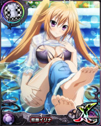 Rule 34 | 1girl, breasts, card (medium), chess piece, cleavage, high school dxd, large breasts, long hair, official art, orange hair, purple eyes, rook (chess), shidou irina, twintails