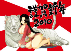 Rule 34 | boa hancock, breasts, cleavage, huge breasts, jpeg artifacts, one piece, resized, tiger