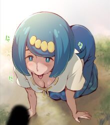 Rule 34 | all fours, ass, breasts, cleavage, creatures (company), ero kaeru, game freak, lana&#039;s mother (pokemon), long skirt, medium breasts, nintendo, penis, pokemon, pokemon (anime), pokemon sm (anime), skirt, tongue, tongue out