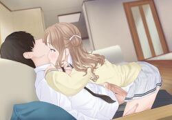 Rule 34 | 1boy, 1girl, animated, ass, assertive female, black hair, breasts, continuous ejaculation, cum, cum on body, cum on hands, faceless, faceless male, femdom, formal, glansjob, groping breast, hair ornament, handjob, highres, ichikawa hinana, idolmaster, idolmaster shiny colors, kiss, kissing neck, large breasts, live2d, long hair, masturbation, multiple ejaculations, najar, open mouth, penis, school uniform, sex, skirt, smile, sound, sucking finger, suit, tagme, video