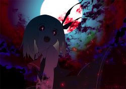 Rule 34 | + +, 10s, 1girl, 2015, :d, anime coloring, ascot, bad id, bad pixiv id, blonde hair, cinkai, collared shirt, dark, dated, fangs, full moon, gradient background, hair ribbon, long sleeves, moon, night, open mouth, red eyes, red ribbon, ribbon, rumia, shirt, short hair, smile, solo, symbol-shaped pupils, touhou, twitter username, v arms, vest