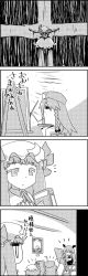 Rule 34 | 4koma, arms up, book, bow, braid, comic, commentary request, crescent, cross, crucifixion, drawing, easel, greyscale, hair bow, hat, hat ribbon, head wings, highres, holding, holding book, hong meiling, koakuma, long hair, long sleeves, mob cap, monochrome, paintbrush, painting (action), painting (object), palette (object), patchouli knowledge, pointy ears, remilia scarlet, ribbon, shaded face, shirt, short sleeves, sitting, skirt, skirt set, star (symbol), tani takeshi, touhou, translation request, twin braids, very long hair, waistcoat, wings, yukkuri shiteitte ne, | |