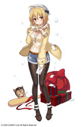 Rule 34 | 1girl, absurdres, ahoge, alternate costume, belt, beret, blonde hair, blue shorts, blush, boots, bow, breasts, brown eyes, brown footwear, brown pantyhose, buckle, cleavage, cleavage cutout, clothing cutout, coat, full body, fur-trimmed boots, fur trim, haru estia, hat, hat bow, high heel boots, high heels, highres, holding, holding letter, jewelry, kyjsogom, letter, long sleeves, looking at viewer, medium breasts, necklace, open clothes, open coat, pantyhose, scarf, scratching cheek, short hair, shorts, smile, solo, soulworker, standing, sweater, turtleneck, turtleneck sweater, white hat, yellow coat, yellow scarf, yellow sweater