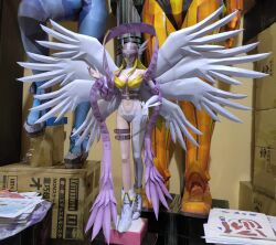 Rule 34 | angel, angel girl, angewomon, digimon, digimon (creature), head wings, highres, long hair, mask, photo (medium), wings