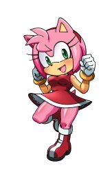 Rule 34 | absurdres, aku tojyo, amy rose, cutout, dress, hedgehog, highres, red dress, solo focus, sonic (series), transparent background, uncensored