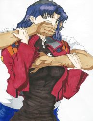 Rule 34 | grabbing another&#039;s breast, breasts, forced, grabbing, hand over mouth, highres, katsuragi misato, kidnapping, lostunicorn, neon genesis evangelion, rape