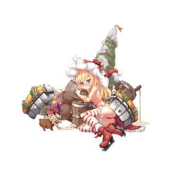 Rule 34 | &gt; &lt;, 1girl, ankle boots, artist request, barrel, beer keg, bikini, bikini bottom only, blonde hair, blush, boots, bow, breasts, broken, bullet hole, cape, christmas tree, clenched teeth, convenient arm, damaged, foam, full body, fur-trimmed boots, fur-trimmed cape, fur-trimmed legwear, fur trim, gift, hat, hat bow, heavy breathing, heterochromia, high heel boots, high heels, holding, holding sack, ice skates, licking, licking floor, living clothes, long hair, looking at viewer, lying, nevada (warship girls r), official art, oklahoma (warship girls r), oversized hat, red bikini, red bow, reindeer, sack, santa hat, sideboob, skates, snow, snow cat, solo focus, spilling, striped clothes, striped thighhighs, swimsuit, teeth, thighhighs, topless, torn clothes, torn legwear, torn sack, transparent background, tsurime, warship girls r