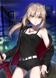 Rule 34 | blonde hair, blush, dress, fate/grand order, long hair, necklace, saber alter, yellow eyes