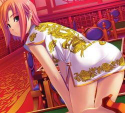 Rule 34 | 1girl, ass, china dress, chinese clothes, dress, game cg, high heels, rio rollins, solo, super blackjack, table