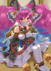 arms_behind_back bdsm bondage bound cleo_(dragalia_lost) cloth_gag dragalia_lost gag gagged improvised_gag mukanata restrained rope shibari