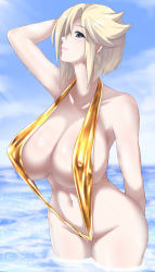Rule 34 | blonde hair, blue eyes, breasts, highres, large breasts, monokini, muv-luv, muv-luv alternative, muvluv alternative total eclipse, muv-luv total eclipse, short hair, slingshot swimsuit, stella bremer, swimsuit, thick thighs, thighs