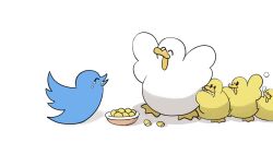 Rule 34 | beak, bird, bowl, closed eyes, diva (hyxpk), drooling, duck, duckling, eating, highres, little nuns (diva), no humans, shadow, sleeping, smile, twitter, twitter bird, white background