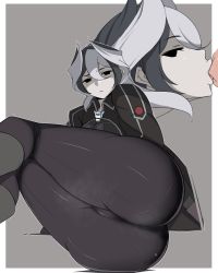Rule 34 | ass, ass focus, highres, leggings, looking at viewer, made in abyss, multicolored hair, ozen, sasasasa tosh, two-tone hair