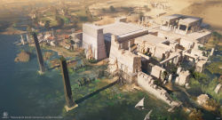 Rule 34 | 6+others, anubis (mythology), assassin&#039;s creed: origins, assassin&#039;s creed (series), boat, column, commentary request, darkhikari, day, egyptian, farm, from above, highres, lily pad, moss, multiple others, obelisk, outdoors, palm tree, path, pillar, road, rock, sailboat, scenery, shadow, signature, statue, temple, tent, tower, tree, ubisoft, water, watercraft, watermark