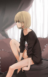 Rule 34 | 00s, aged down, androgynous, blonde hair, blue eyes, bottomless, death note, gender request, male focus, mello (death note), short hair, solo