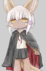 Rule 34 | 10s, artist request, brown eyes, flat chest, furry, made in abyss, nanachi (made in abyss), open mouth, white hair