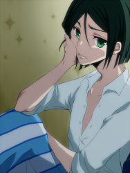 Rule 34 | 1boy, androgynous, fate/zero, fate (series), green eyes, green hair, highres, luv-on-luv, male focus, matching hair/eyes, pajamas, solo, waver velvet