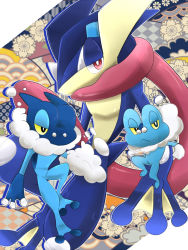 Rule 34 | 10s, creatures (company), froakie, frog, frogadier, game freak, gen 6 pokemon, greninja, long tongue, nintendo, no humans, pokemon, pokemon (creature), pokemon xy, ragujuka, red eyes, scarf, tail, tongue, tongue out, webbed hands