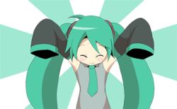 Rule 34 | 00s, 1girl, ^ ^, ahoge, animated, animated gif, blush, closed eyes, dan (pixiv2207776), dancing, daniwae, closed eyes, female focus, green hair, happy, hatsune miku, long hair, lowres, lucky star, necktie, twintails, vocaloid