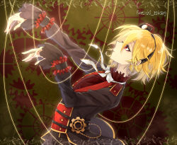 Rule 34 | 10s, 1boy, artist request, blonde hair, ensemble stars!, eyeshadow, formal, from side, hat, makeup, male focus, nito nazuna, red eyes, rope, short hair, suit