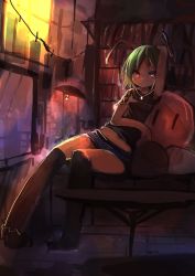 Rule 34 | 1girl, absurdres, antennae, female focus, green hair, highres, jewelry, kaamin (mariarose753), necklace, short shorts, shorts, solo, touhou, wriggle nightbug