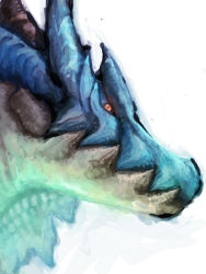 Rule 34 | capcom, fangs, lagiacrus, monster, monster hunter, monster hunter (series), monster hunter 3, no humans, red eyes, scales, simple background, teeth, white background