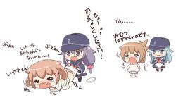 Rule 34 | 10s, 4girls, akatsuki (kancolle), alternate costume, alternate hairstyle, anchor symbol, ass, black hair, blue eyes, brown hair, comic, commentary request, crying, diaper, dress, closed eyes, fang, flat cap, folded ponytail, gale kawaii, hair ornament, hair ribbon, hairclip, hat, hibiki (kancolle), ikazuchi (kancolle), inazuma (kancolle), kantai collection, long hair, long sleeves, multiple girls, neckerchief, ponytail, red ribbon, ribbon, sailor collar, sailor dress, short hair, silver hair, simple background, tears, translated, tress ribbon, wavy mouth, white background, aged down
