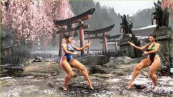 Rule 34 | 1girl, 3d, alternate costume, animated, ass, audible music, aura, barefoot, blue one-piece swimsuit, capcom, chun-li, curvy, fighting, fighting stance, flexible, from behind, full body, game, highleg, highleg swimsuit, huge ass, kicking, one-piece swimsuit, ryona, shiny clothes, skin tight, solo focus, sound, street fighter, street fighter 6, swimsuit, tagme, thigh gap, video, wide hips
