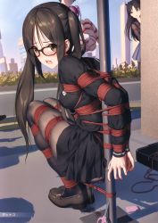 Rule 34 | absurdres, anal, anal object insertion, bdsm, blush, bondage, bound, brown hair, fate/grand order, fate (series), full body, glasses, highres, himitsu (hi mi tsu 2), huge filesize, ishtar (fate), long hair, multiple girls, object insertion, open mouth, pantyhose, pussy juice, remote control vibrator, restrained, rope, saliva, school uniform, sex toy, vaginal, vaginal object insertion, vibrator, vibrator under clothes, yu mei-ren (fate)