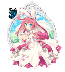 Rule 34 | 1girl, ahoge, blue eyes, blush, bra, breasts, bridal veil, bug, butterfly, cleavage, cleavage cutout, clothing cutout, clover, ascot, cross, dress, elphelt valentine, female focus, fingers together, flower, four-leaf clover, gloves, guilty gear, guilty gear xrd, hairband, huge ahoge, bug, large breasts, long sleeves, pink hair, puffy long sleeves, puffy sleeves, red bra, red flower, red rose, rose, short hair, smile, solo, spikes, tokinon, tongue, tongue out, underwear, veil