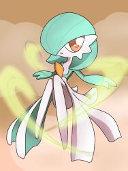 Rule 34 | 1girl, alternate color, bad id, bad pixiv id, blue hair, blue skin, bob cut, cloud, colored skin, creatures (company), female focus, flat chest, game freak, gardevoir, gen 3 pokemon, hair over one eye, happy, knees together feet apart, knees up, legs, looking at viewer, multicolored skin, nintendo, one eye covered, orange background, orange eyes, pokemon, pokemon (creature), shiny pokemon, short hair, sitting, smile, solo, split mouth, two-tone skin, white skin, yuri (fl0werspace)