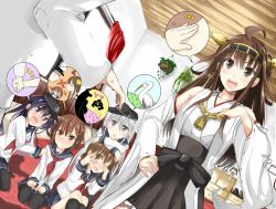 Rule 34 | 10s, 1boy, 6+girls, admiral (kancolle), akatsuki (kancolle), anchor symbol, anger vein, batsubyou, bird, black legwear, blush, brooch, brown eyes, brown hair, cabbage, cabinet, covering own eyes, curtains, detached sleeves, error musume, fairy (kancolle), full-face blush, girl holding a cat (kancolle), grey eyes, hair ornament, hairband, hairclip, hako roku, hat, headgear, heart, hibiki (kancolle), holding hands, ikazuchi (kancolle), imminent kiss, inazuma (kancolle), it&#039;s ok to touch, japanese clothes, jewelry, kantai collection, kongou (kancolle), long hair, multiple girls, naka (kancolle), neckerchief, nontraditional miko, on head, one eye closed, open mouth, out of frame, pantyhose, personification, plant, pleated skirt, potted plant, pout, purple eyes, purple hair, rensouhou-chan, school uniform, seiza, serafuku, short hair, silver hair, sitting, skirt, socks, speech bubble, spoken object, wavy mouth, wide sleeves, wince, yellow eyes