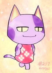 Rule 34 | 1boy, 2013, animal crossing, animated, animated gif, bob (animal crossing), cat, crossdressing, dated, fabulous, floral print, full body, furry, furry male, half-closed eyes, hands on own hips, jitome, junkpuyo, male focus, nintendo, smile, solo, walking