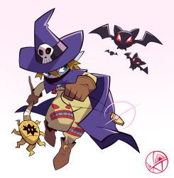 Rule 34 | absurdres, digimon, digimon (creature), gloves, hat, highres, skull, wizard, wizard hat, wizarmon