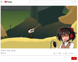 Rule 34 | 1girl, black hair, blush, brand name imitation, brown hair, cauldron, collared shirt, dress shirt, fang, getting over it, hair bobbles, hair ornament, hammer, headphones, headset, holding, in cauldron, in pot, korean text, mouse (computer), multicolored hair, nanju bami, open mouth, original, pot, shirt, short sleeves, sledgehammer, streaked hair, sweat, sweater vest, tears, translation request, twintails, v-shaped eyebrows, white shirt, youtube