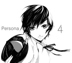Rule 34 | 1girl, androgynous, atlus, bad id, bad pixiv id, cabbie hat, greyscale, hat, highres, monochrome, persona, persona 4, reverse trap, shirogane naoto, short hair, solo, tate (donnguriumai), tate (pixiv126212)