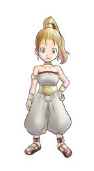 Rule 34 | 1girl, bad id, bad pixiv id, blonde hair, breasts, chrono trigger, commentary request, full body, gold trim, hand on own hip, highres, i-carmine, jewelry, marle (chrono trigger), medium hair, neck ring, ponytail, simple background, smile, solo, standing, white background