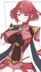 Rule 34 | breasts, large breasts, pyra (xenoblade), red eyes, red hair, solo, taro (peach taro51), unfinished, xenoblade chronicles (series), xenoblade chronicles 2