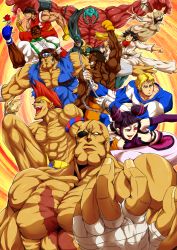Rule 34 | 1990s (style), 3girls, 6+boys, abs, adon (street fighter), armband, bald, bandages, barefoot, belt, black eyes, black hair, blonde hair, blue eyes, blue hair, boxing gloves, braid, breast rest, breasts, brown eyes, brown hair, capcom, chaps, choker, clenched hand, clenched hands, cody travers, colored skin, cuffs, dark skin, dee jay, dougi, drill hair, dudley, elbow gloves, eyepatch, facial hair, feathers, fighting stance, final fight, fingerless gloves, fingernails, flower, gloves, glowing, glowing eye, glowing eyes, green hair, grin, guy (final fight), hakan, halterneck, halterneck, han juri, handcuffs, headband, highres, huge breasts, ibuki (street fighter), jumping, kicking, large breasts, long fingernails, long hair, makoto (street fighter), manly, martial arts belt, mask, mexico, multiple boys, multiple girls, muscular, mustache, nail, native american, ninja, no bra, open mouth, orange hair, pectorals, ponytail, prison clothes, punching, purple eyes, red eyes, red hair, red skin, retro artstyle, ribbon, ribbon choker, rose, sagat, sagattoru, scar, scarf, short hair, short twintails, shorts, sideboob, smile, sports bra, street fighter, street fighter ii (series), street fighter iii (series), street fighter iv (series), stubble, suspenders, teeth, thunder hawk, tongue, topknot, twin braids, twin drills, twintails, weapon, white eyes, wrist wrap