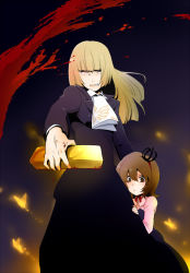 Rule 34 | 00s, 2girls, age difference, angry, ascot, blood, brown eyes, brown hair, bug, butterfly, crown, gold, hime cut, indo curry, insect, long hair, mother and daughter, multiple girls, orange hair, red eyes, umineko no naku koro ni, ushiromiya maria, ushiromiya rosa