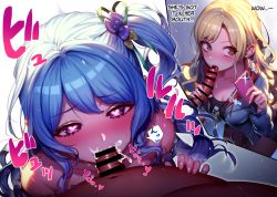 Rule 34 | 2boys, 2girls, 2koma, bang dream!, bar censor, bare shoulders, blonde hair, blue hair, blue jacket, blush, breasts, brown eyes, censored, cleavage, comic, commission, cum, cum in mouth, dark-skinned male, dark skin, deepthroat, dress, eatora, ejaculation, english text, erection, eyelashes, fellatio, flower, from above, gradient background, hair flower, hair ornament, hair ribbon, half-closed eyes, hand on another&#039;s stomach, hard-translated, heart, heart-shaped pupils, hetero, holding, holding phone, jacket, jewelry, kirigaya toko, licking, licking penis, long hair, long sleeves, looking at another, looking at viewer, matsubara kanon, medium breasts, multiple boys, multiple girls, necklace, one side up, open mouth, oral, penis, phone, portrait, pov, purple eyes, ribbon, sidelocks, skeb commission, sound effects, speed lines, strapless, strapless dress, sweat, swept bangs, symbol-shaped pupils, taking picture, third-party edit, translated, white background, wide-eyed