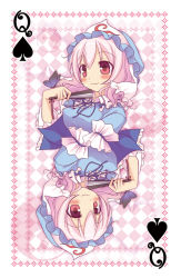 Rule 34 | 1girl, aoyagi mashiro, blush, bug, butterfly, card, card (medium), female focus, insect, playing card, queen (playing card), queen of spades, r aoyagi, saigyouji yuyuko, solo, touhou
