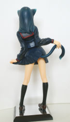 Rule 34 | 1girl, black hair, figure, from behind, photo (medium), school uniform, serafuku, solo, tail