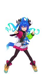 Rule 34 | 1girl, @ @, ahoge, animal ears, aqua hair, bad link, black bodysuit, blue eyes, blue hair, bodysuit, bodysuit under clothes, boots, bow, clenched hands, crossed bangs, drawstring, full body, game model, hair bow, heterochromia, highres, hood, hoodie, horse ears, horse girl, horse tail, legs apart, long hair, long sleeves, looking to the side, multicolored clothes, multicolored hair, multicolored hoodie, open mouth, purple eyes, sharp teeth, sidelocks, solo, standing, striped bow, stuffed animal, stuffed rabbit, stuffed toy, tachi-e, tail, teeth, transparent background, twin turbo (umamusume), twintails, two-tone hair, umamusume, very long hair, yellow footwear