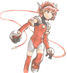 Rule 34 | 1girl, angelic layer, elbow gloves, gloves, hikaru (angelic layer), leotard, pink hair, rc, red eyes, red leotard, solo, thighhighs
