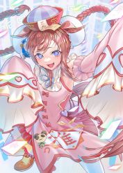 Rule 34 | + +, 1girl, agnes digital (lovely jiangshi) (umamusume), agnes digital (umamusume), alternate costume, animal ears, armpits, blue eyes, breasts, detached sleeves, double bun, hair bun, hat, highres, horse ears, horse girl, horse tail, long sleeves, looking at viewer, nabe puyo, pink hair, simple background, small breasts, solo, tail, thighhighs, umamusume