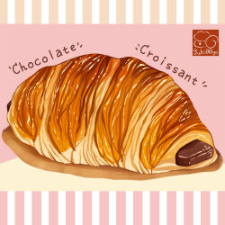 Rule 34 | artist logo, bread, chocolate, croissant, food, food focus, food name, highres, no humans, original, pastry, yuki00yo
